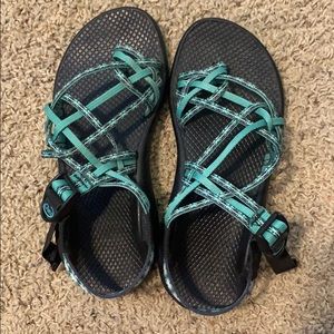 Turquoise 3 strap chacos